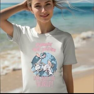 Custom Women’s T-Shirt With Pinky And The Brain. NWOT